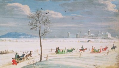 Snowscape الألمانية مع الزلاجات بواسطة نيكولا هوفمان