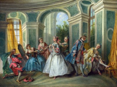 لانكرت ، نيكولاس (1690-1743) العصور الأربعة للإنسان: زيت الشباب على قماش روكوكو كاليفورنيا 1735 المتحف الوطني الفرنسي ، لندن 34،3x45،3 الرسم بواسطة نيكولاس لانكريت