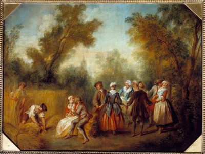 مشهد حفلة الصيف الريفية في وقت الحصاد. رسم نيكولا لانكرت (1690-1743) القرن الثامن عشر. 0،69x0،89 م بواسطة نيكولاس لانكريت
