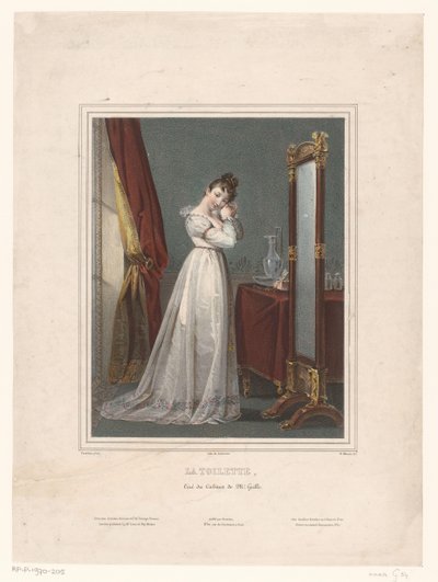 امرأة شابة تقف أمام المرآة La toilette (العنوان على الكائن) بواسطة نيكولاس مورين