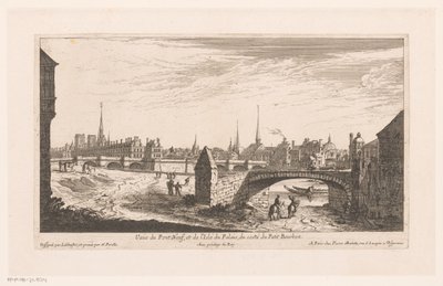 Gezicht op de Pont Neuf منظر لبونت نيوف وجزيرة دو باليه (...) (العنوان على الجسم) بواسطة نيكولا بيريل