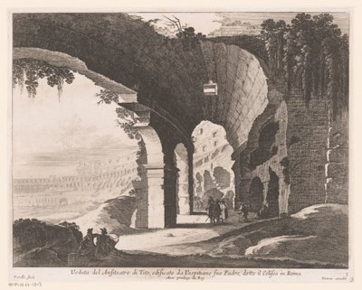 منظر داخلي للكولوسيوم Veduta del Anfiteatro di Tito ، edificato da Vespitiano (...) (العنوان على الكائن) بواسطة غابرييل بيريل