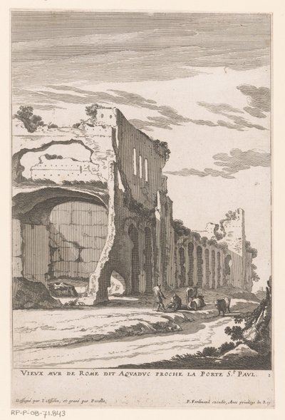 خراب قناة مائية في روما Vieux Mur de Rome dit Aquaduc proche la Porte St. Paul (العنوان على الجسم) بواسطة غابرييل بيريل