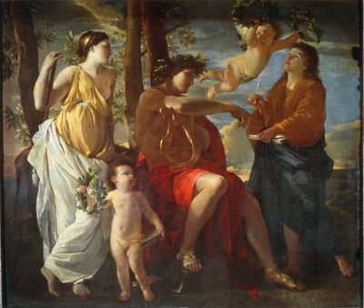 The inspiration of the poet - oil on canvas بواسطة نيكولاس بوسين