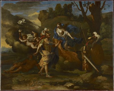 فينوس ، والدة إينيس ، تقدمه بالأذرع التي صنعها فولكان ، حوالي عام 1635 (زيت على قماش) بواسطة نيكولاس بوسين