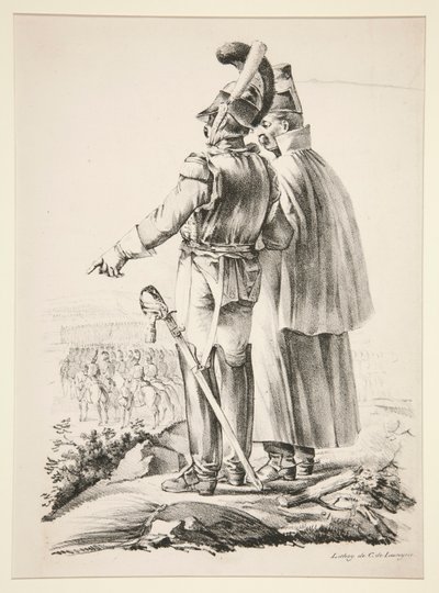اثنان Cuirassiers سيرا على الأقدام بواسطة الكسندر جبرائيل (بعد) ديكامبس