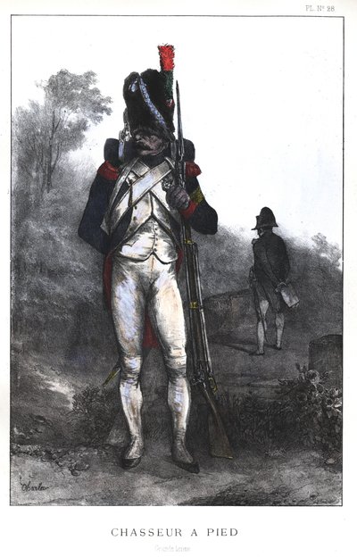 الحروب النابليونية ، الجيش الفرنسي ، مطاردة القدم للحرس الإمبراطوري في لباس كامل ، 1845 بواسطة الكسندر جبرائيل (بعد) ديكامبس