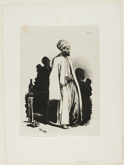يقف تركي ، اللوحة أحد عشر من رسومات الحبر لشارليت بواسطة Nicolas Toussaint Charlet