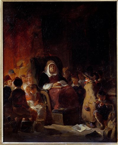 مدرس المدرسة مدرس عجوز ينام بين الطلاب. رسم نيكولا توسان شارليت (1792-1845) القرن التاسع عشر. 0.46 × 0.37 م روان ، متحف الفنون الجميلة بواسطة الكسندر جبرائيل (بعد) ديكامبس