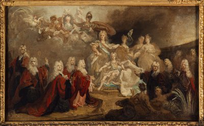 قصة خطوبة لويس الخامس عشر للإنفانتا ماري آن فيكتوار من إسبانيا (1722)، عام 1722 (لوحة زيتية على قماش) بواسطة نيكولا دي (ورشة عمل) لارجيلير