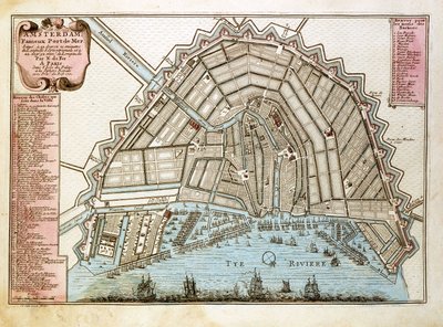 خريطة أمستردام. أطلس نيكولا دي فير (1646-1720) ، باريس 1700. بواسطة نيكولاس دي فير