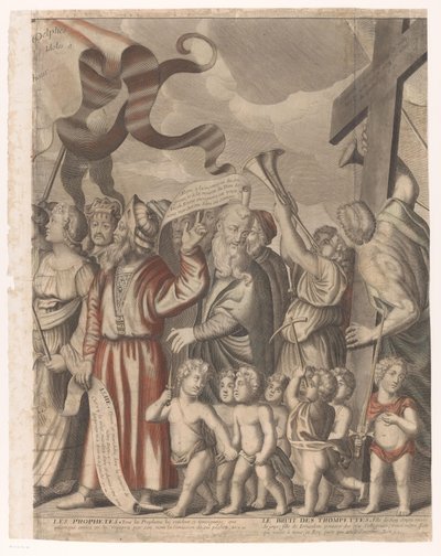 موكب نصر المسيح مع شخصيات من العهدين القديم والجديد (الجزء الرابع) Le triomphe de Jesus Christ (العنوان على الكائن) بواسطة بيير جاليز