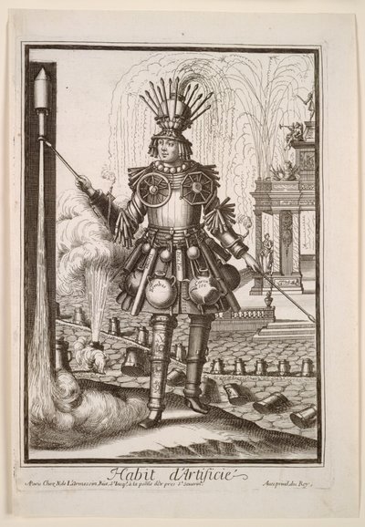 الأزياء الخيالية: زي صانع الألعاب النارية ، ج. 1690. بواسطة نيكولاس دي لارميسين الثاني