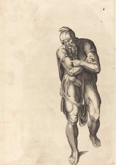 ستريندينج مان بواسطة Nicolaus Beatrizet after Michelangelo