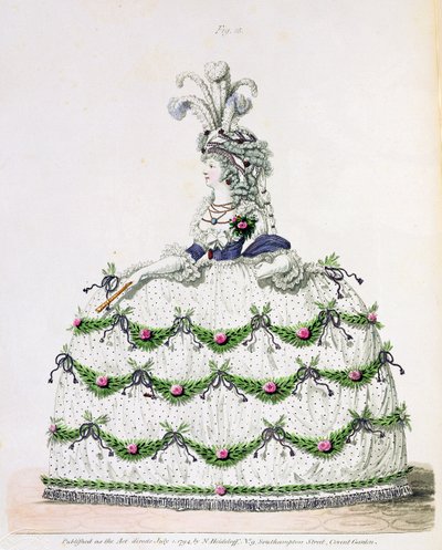 فستان المحكمة ، الشكل 15 ، من المجلد الأول لمعرض نيكولاس هايدلوف ، يوليو 1794 (طباعة) بواسطة نيكولاس فون هايدلوف