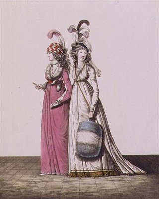 فساتين السهرة ، التين. 34 و 35 ، من معرض الأزياء ، المجلد الأول ، ديسمبر 1794 (طباعة) بواسطة نيكولاس فون هايدلوف