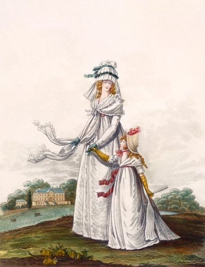فساتين الصباح ، الشكل. 63 und fig. 64 من معرض الأزياء 1797 بواسطة نيكولاس فون هايدلوف