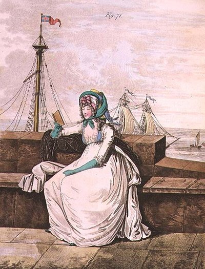 فستان الصباح التين. 71 من معرض الأزياء لنيكولاس هايدلوف ، المجلد الثاني أكتوبر 1795 (طباعة) بواسطة نيكولاس فون هايدلوف