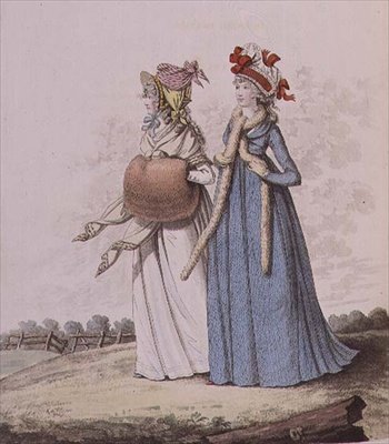 فساتين الصباح التين. رقم 78 و 79 من المجلد الثاني لـ Nikolaus Heideloff's Gallery of Fashion ، ديسمبر 1795 (طباعة) بواسطة نيكولاس فون هايدلوف