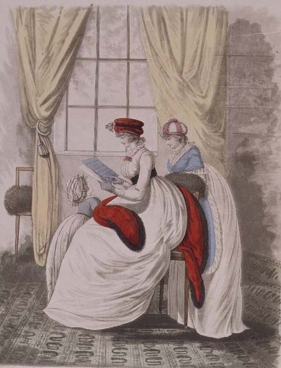 فساتين الصباح من معرض الأزياء لنيكولاس هايدلوف ، المجلد الثاني ، يناير 1799 (طباعة) بواسطة نيكولاس فون هايدلوف
