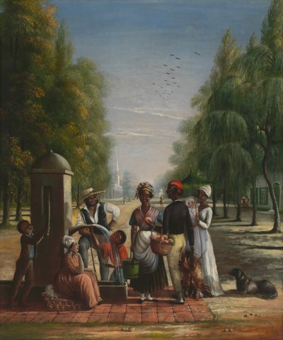 الخدم في مضخة ، كاليفورنيا. 1840. بواسطة نيكولينو كاليو