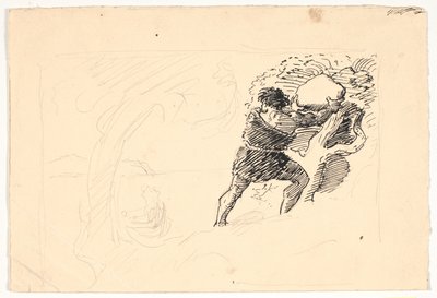 Polyphemus يرمي الحجارة على سفينة أوديسيوس بواسطة نيلز سكوفجارد