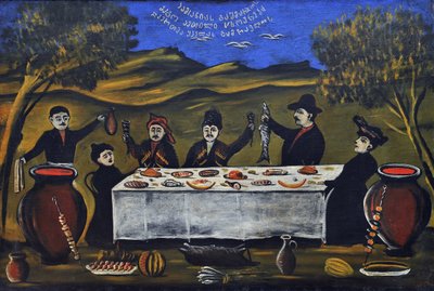 نزهة عائلية بواسطة Niko Pirosmani