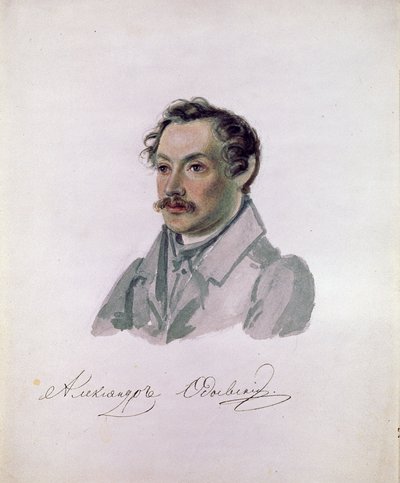 Portrait du poete et decabriste Comte Alexander I.Odoevsky (1802-1839) (decabrisme) (صورة للشاعر ، الكونت الديسمبريست الكسندر آي أودوفسكي). Peinture de Nikolai Alexandrovich Bestuzhev (1791-1855). ورق أكواريل سور ، 22.2 × 17.8 سم بواسطة نيكولاي ألكسندروفيتش بستوزهيف