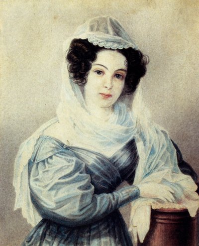 صورة كاميلا إفاشيفا لو دانتيو 1808-1839 ، زوجة Decembrist فاسيلي إفاشيف ، 1834 بواسطة نيكولاي ألكسندروفيتش بستوزهيف