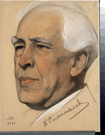 صورة للمخرج كونستانتين سيرجيفيتش ستانيسلافسكي (1863-1938) - عمل لنيكولاي أندريفيتش أندرييف (1873-1932) ، دم وطباشير على ورق (32.2 × 24.2 سم) بواسطة نيكولاي أندرييفيتش أندرييف