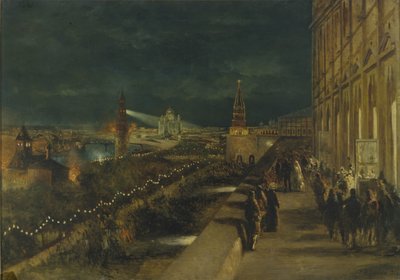 إنارة موسكو بمناسبة تتويج الإمبراطور ألكسندر الثالث في 15 مايو 1883 ، 1883 بواسطة نيكولاي إيجوروفيتش ماكوفسكي