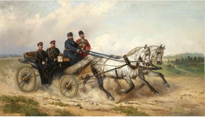 القيصر ألكسندر الثالث والقيصر فيلهلم الثاني في لانداو ، 1888 بواسطة نيكولاي إيجوروفيتش سفيرشكوف