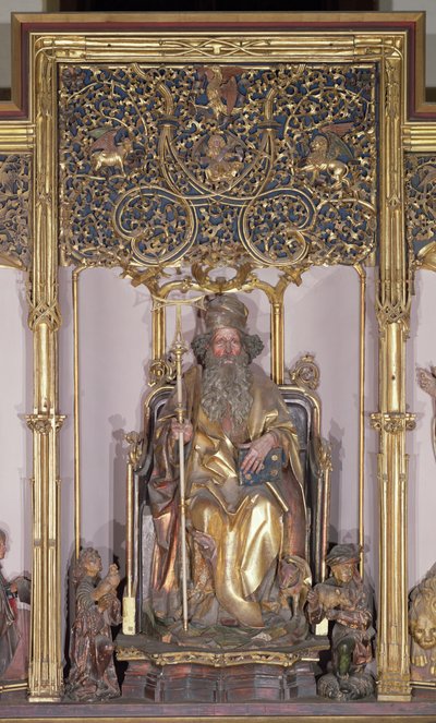 Isenheim Altarpiece ، القديس أنتوني الناسك ، c.1490 (طلاء ذهبي على الخشب) بواسطة نيكولاس هاجينوير