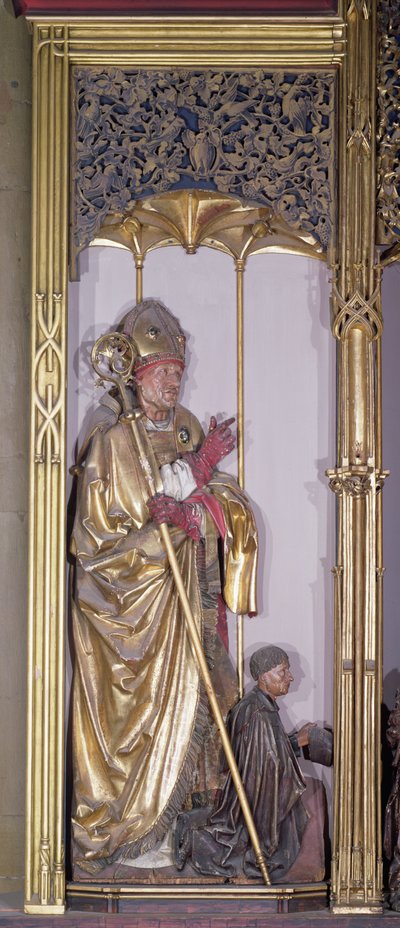 The Isenheim Altarpiece ، سانت أوغسطين ، ج .1490 (طلاء ذهبي على الخشب) بواسطة نيكولاس هاجينوير