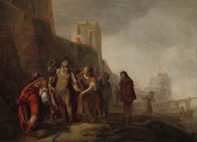 مندوبو الإسكندر الأكبر يستثمرون البستاني عبدالونيموس بشارة ملكية صيدا ، حوالي 1645 - 1650 (زيت على اللوح). بواسطة نيكولاس كنوبر