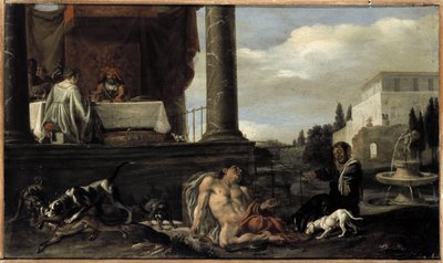 The parable of Lazarus and the rich man (oil on wood بواسطة نيكولاس كنوبر