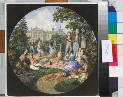 عائلة روسية تنزه بالقرب من موسكو - عمل نيكولا بينوا (1813-1898) بواسطة نيكولاي بينوا