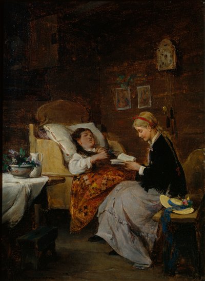 زيارة مريض (زيت على قماش) بواسطة نيلس بيرجسلين