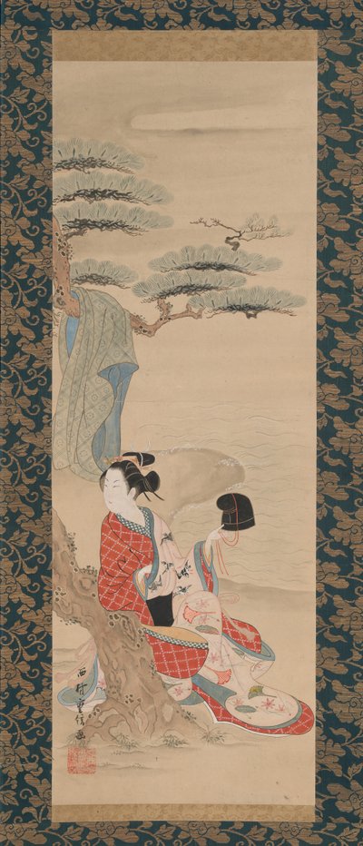The Brine Maiden Matsukaze ، أوائل القرن الثامن عشر. بواسطة نيشيمورا شيغينوبو