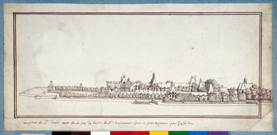 The Hospital of St Louis (pen & ink with wash on paper) بواسطة نويل جاسلين