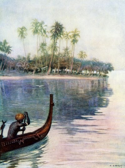 "التجديف بلطف فوق المياه الساكنة" في جزيرة سان كريستوبال ، 1908 بواسطة نورمان هاردي