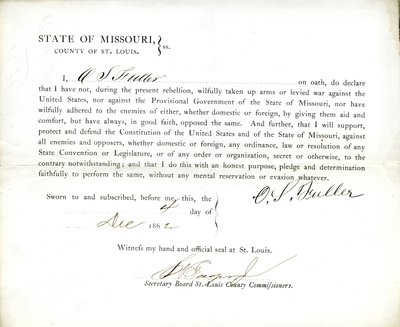 قسم الولاء لـ OS Fuller of Missouri ، مقاطعة سانت لويس بواسطة OS Fuller