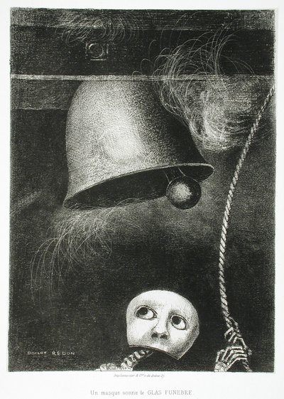 قناع يدق ناقوس الموت بواسطة Odilon Redon