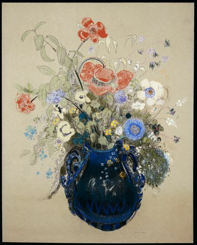 إناء زهور زرقاء ، c.1905-08 بواسطة Odilon Redon