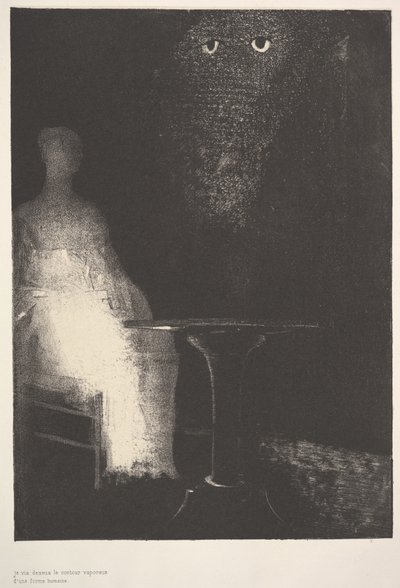 أدناه ، رأيت الخطوط البخارية لشكل بشري ، 1896. بواسطة Odilon Redon