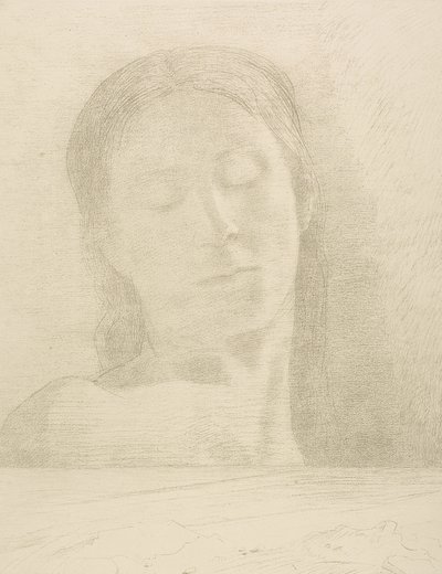 عيون مغلقة بواسطة Odilon Redon