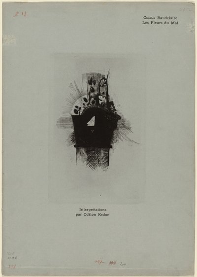 الغلاف / الواجهة الأمامية لـ Les Fleurs du Mal ، اللوحة 1 من 9 بواسطة Odilon Redon