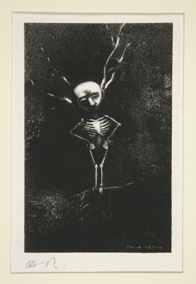 Dans le d؟ dale des plants la bl؟ me figure apparaissait (في متاهة الفروع ظهر الشكل الشاحب) ، من سلسلة Le Jur؟ (المحلف) بواسطة Odilon Redon
