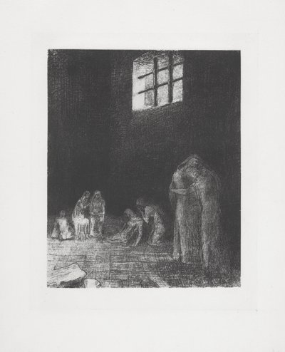 في ظلال الناس يبكون ويصلون ... بواسطة Odilon Redon