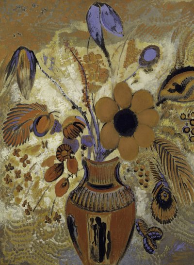 إناء إتروسكان مع الزهور ، 1900-1910. بواسطة Odilon Redon